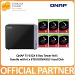 QNAP TS-632X-4G 6 Bay Tower NAS Bundle With 6 x 8TB SEAGATE IronWolf NAS Hard Disk. Singapore Local Warranty 2 Years